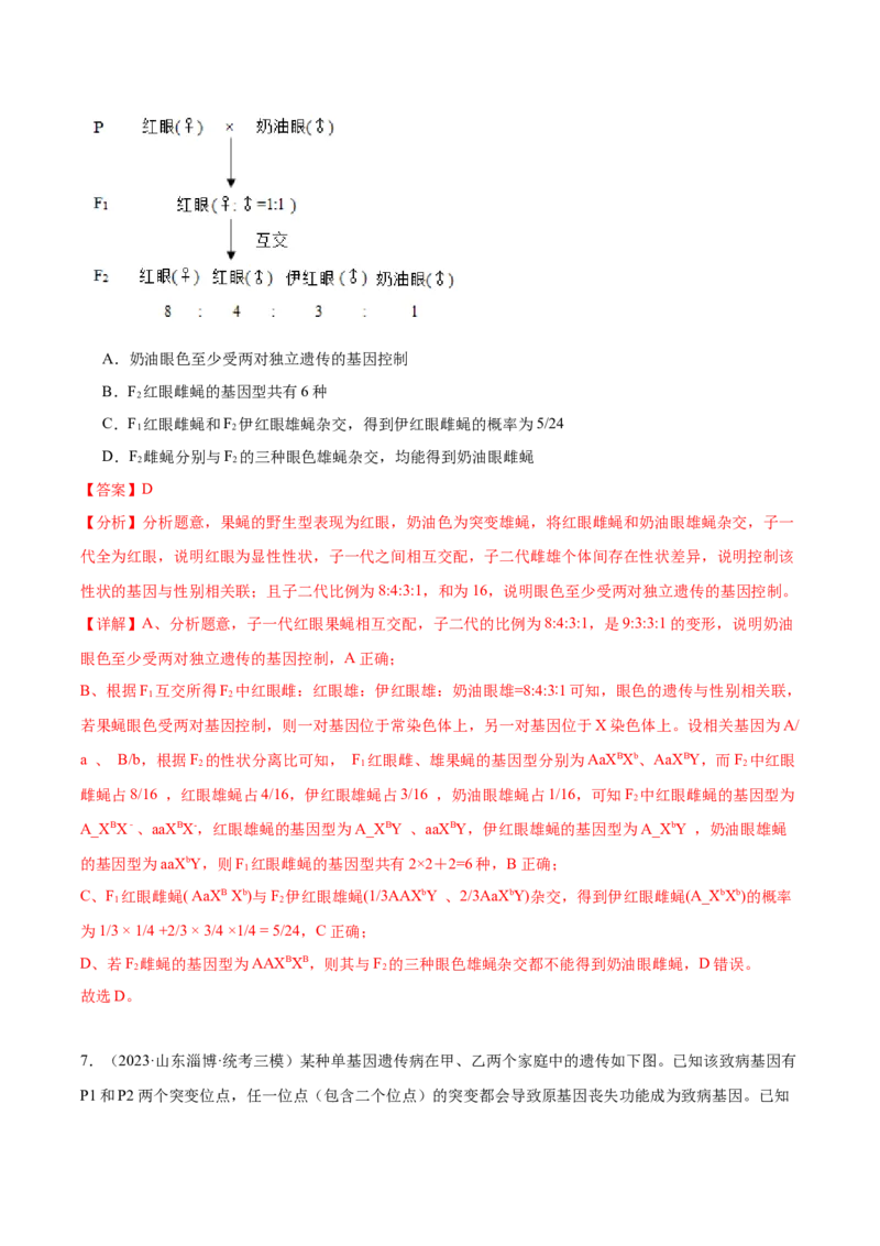 考点通关卷18伴性遗传和人类遗传病（解析版）_2024年新高考资料_1.2024一轮复习_2024年高考生物一轮复习考点通关卷（新高考通用）