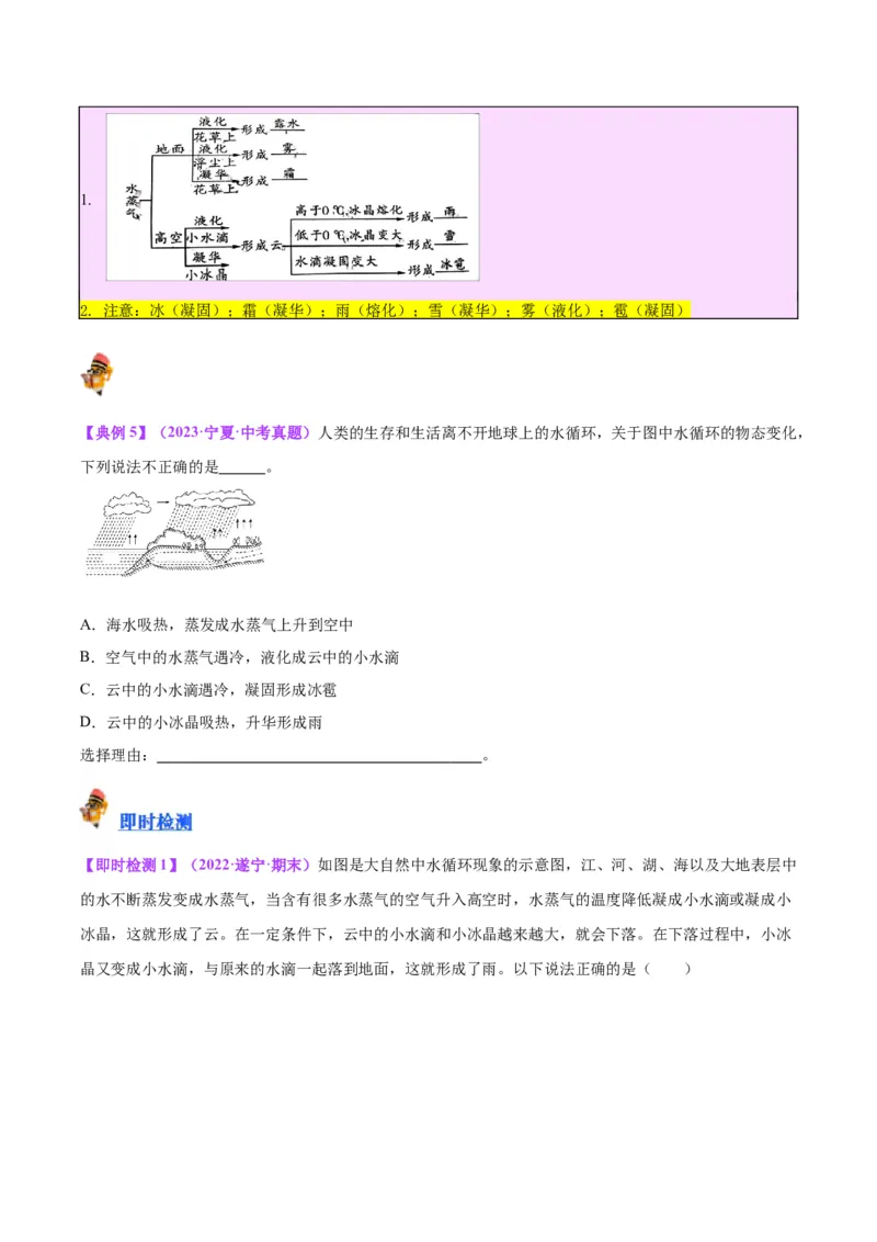 专题04物态变化（原卷版）_8、物理总复习_2024年中考复习资料_一轮复习_完备战2024年中考物理一轮复习考点帮（全国通用）