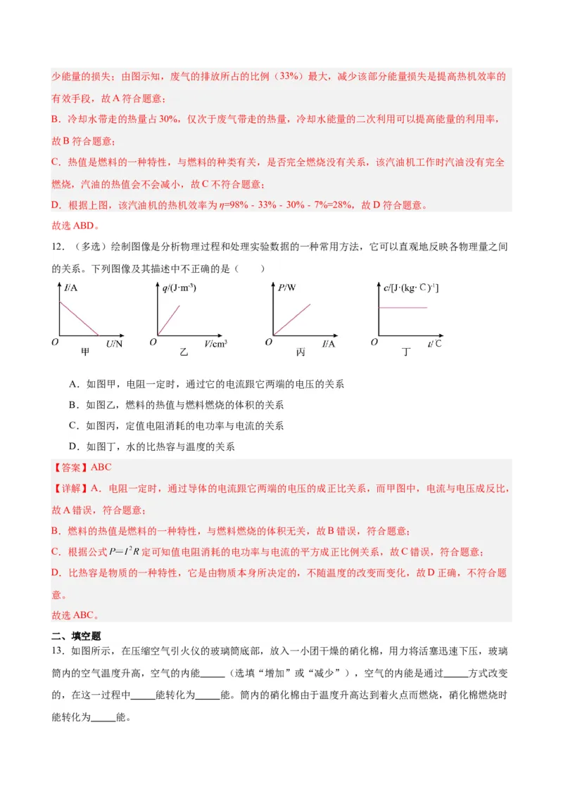 专题06热机和能源的利用（解析版）_8、物理总复习_8.中考物理总复习_2024年中考复习资料_一轮复习资料_完备战2024年中考物理一轮复习讲义练习（全国通用）_教师版（含答案解析）