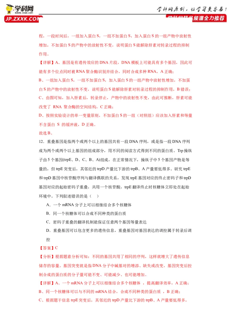 第六单元遗传的分子基础（测试卷）（解析版)_2024年新高考资料_3.2024专项复习_备战2024年高考生物一轮复习重难点专项突破