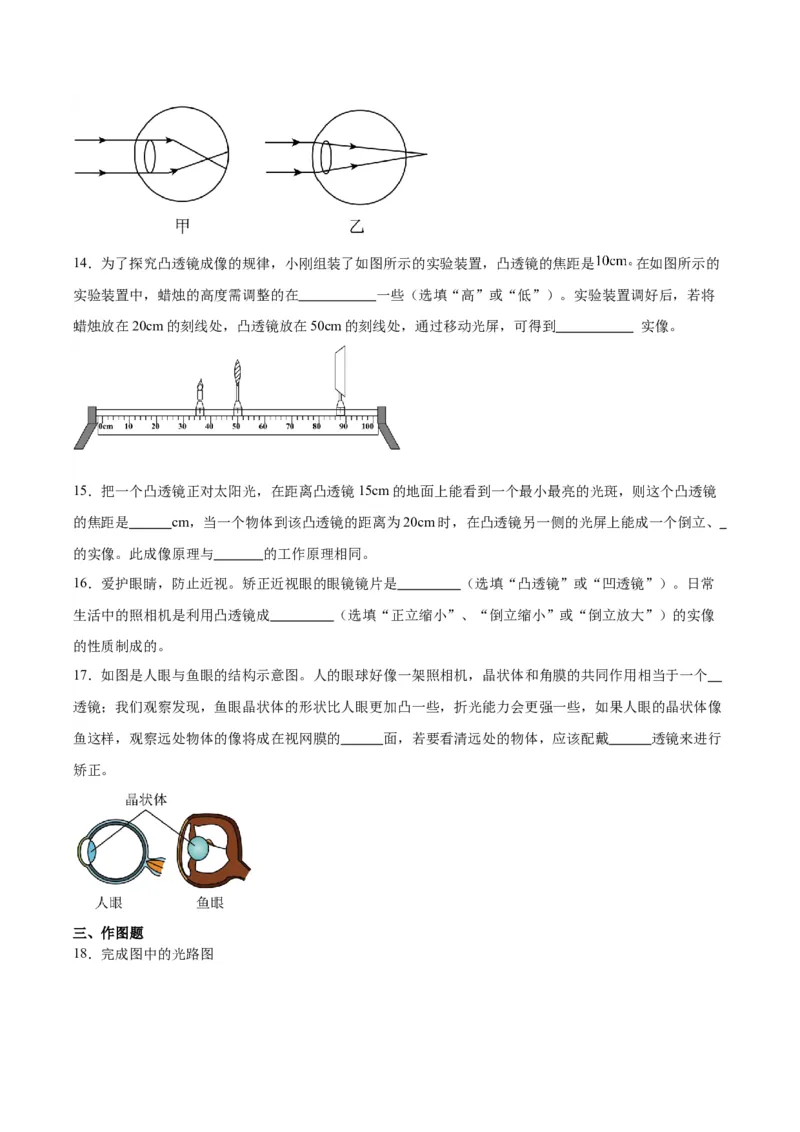 专题03透镜及其应用（原卷版）_8、物理总复习_2024年中考复习资料_一轮复习_完备战2024年中考物理一轮复习考点帮（全国通用）