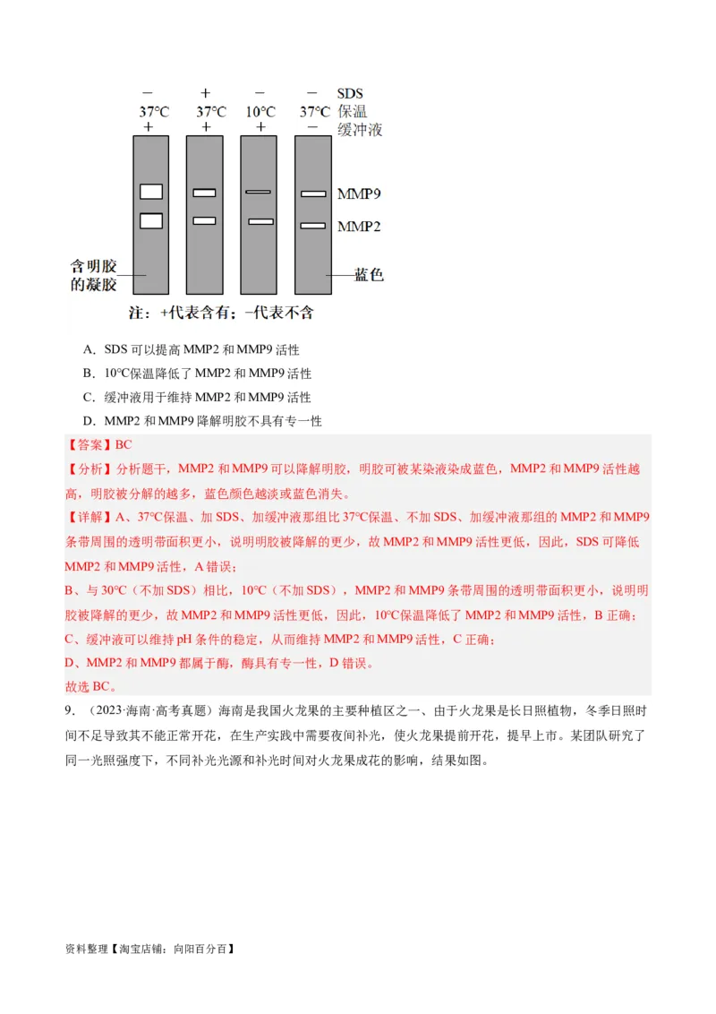 专题02细胞的能量供应与利用（分层练）（解析版）_新高考复习资料_2024年新高考复习资料_二轮复习资料_高频考点解密2024年高考生物二轮复习高频考点追踪与预测（新高考专用）