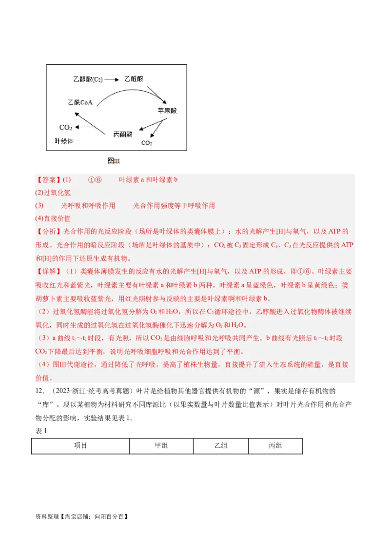 专题02细胞的能量供应与利用（分层练）（解析版）_新高考复习资料_2024年新高考复习资料_二轮复习资料_高频考点解密2024年高考生物二轮复习高频考点追踪与预测（新高考专用）