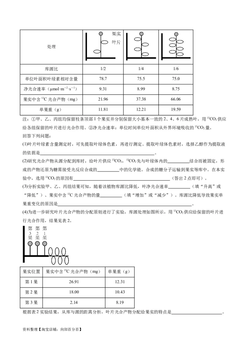 专题02细胞的能量供应与利用（分层练）（解析版）_新高考复习资料_2024年新高考复习资料_二轮复习资料_高频考点解密2024年高考生物二轮复习高频考点追踪与预测（新高考专用）
