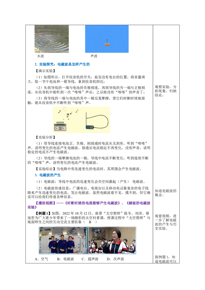 21.2电磁波的海洋（教学设计）-（人教版）_初物_八年级上下册+九年级全一册物理_九年级物理全一册_教学设计