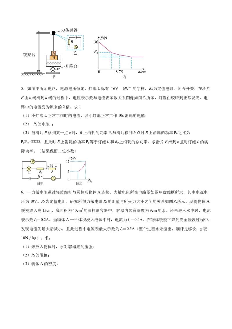 专题04电学计算（压轴题）（全国通用）原卷版_8、物理总复习_8.中考物理总复习_2024年中考复习资料_二轮复习资料_完2024年中考物理专题练习（全国通用）_难点练
