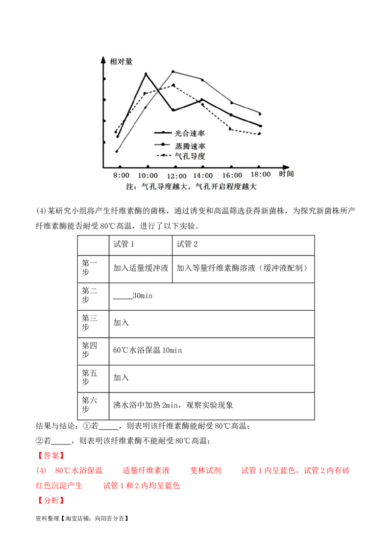 专题06细胞代谢（解析版）_新高考复习资料_2024年新高考复习资料_二轮复习资料_2024年高考生物二轮热点题型归纳与变式演练（新高考通用）_教师版（含答案解析）