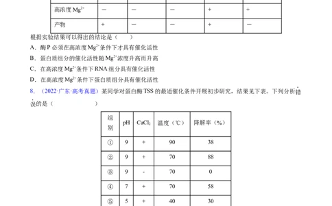 专题04酶和ATP-学易金卷：五年（2019-2023）高考生物真题分项汇编（全国通用）（原卷版）_通用版（老高考）复习资料_2024年复习资料