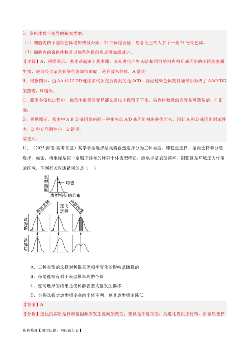 专题06变异与进化（分层练）（解析版）_新高考复习资料_2024年新高考复习资料_二轮复习资料_高频考点解密2024年高考生物二轮复习高频考点追踪与预测（新高考专用）_分层练