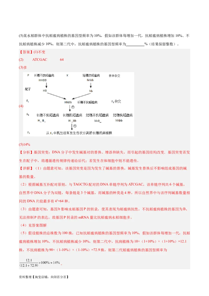 专题06变异与进化（分层练）（解析版）_新高考复习资料_2024年新高考复习资料_二轮复习资料_高频考点解密2024年高考生物二轮复习高频考点追踪与预测（新高考专用）_分层练