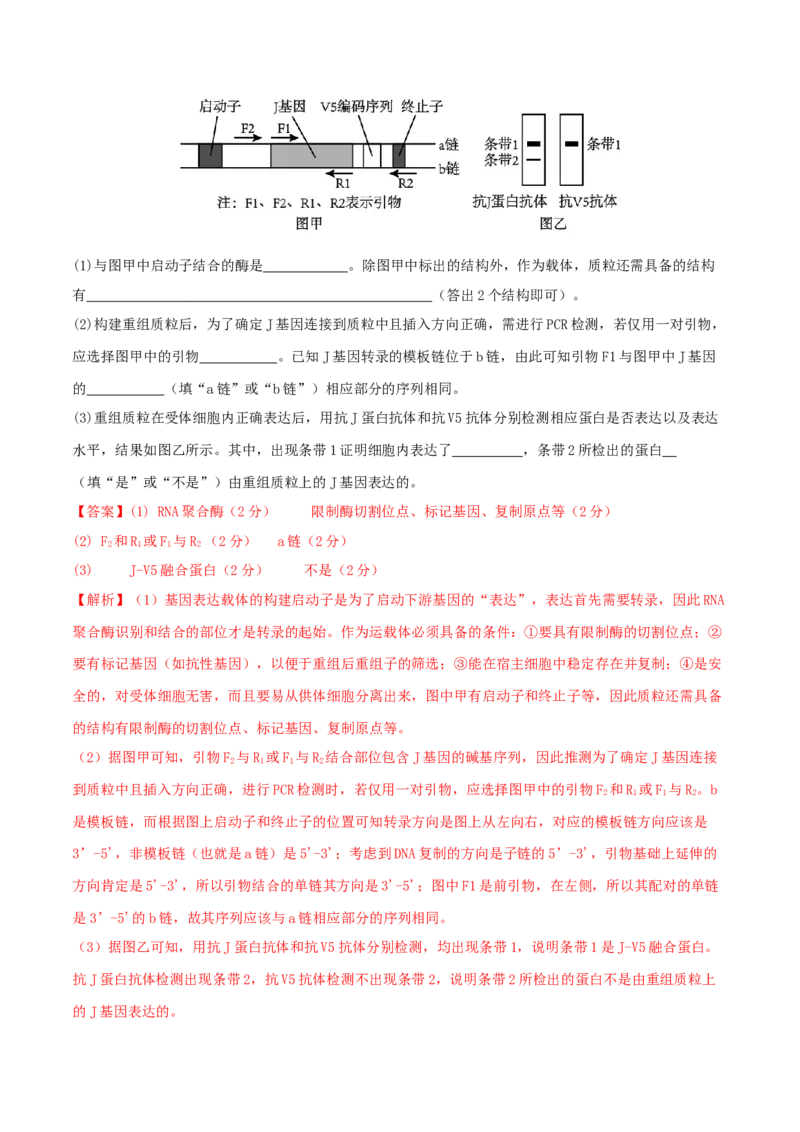 黄金卷01（解析版）-赢在高考&middot;黄金8卷备战2024年高考生物模拟卷（湖北专用）_2024年新高考资料_4.2024高考模拟预测试卷