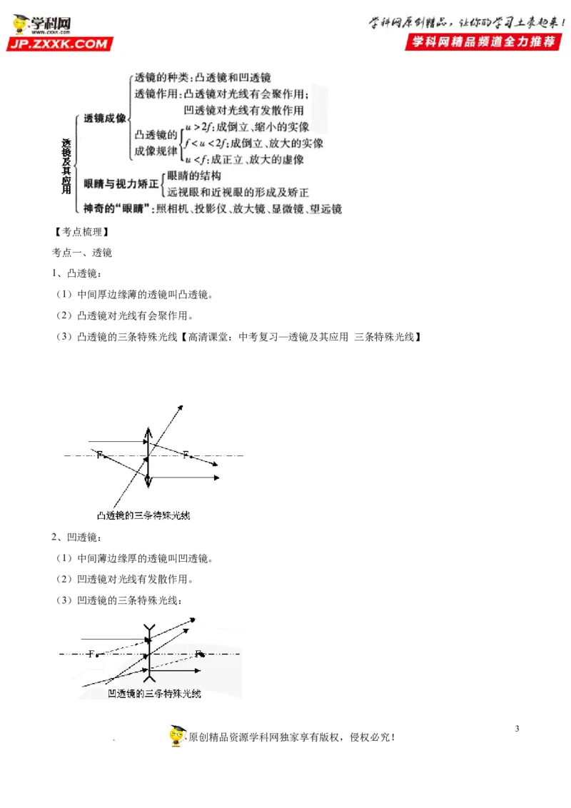 专题03透镜及其应用-备战2022年中考物理一轮复习考点微专题_8、物理总复习_8.中考物理总复习_2022年中考复习资料_备战2022年中考物理一轮复习考点微专题