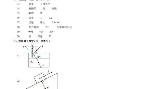 2024年江苏省中考物理第二次模拟考试（苏州卷）（参考答案及评分标准）_8、物理总复习_2024中考模拟题物理_二模_物理（苏州卷）-：2024年中考第二次模拟考试