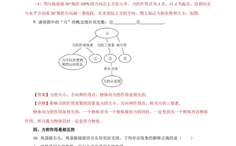 7.1力（分层作业）-解析版_初物_八年级上下册+九年级全一册物理_八年级物理下册_老课标资料_同步练习