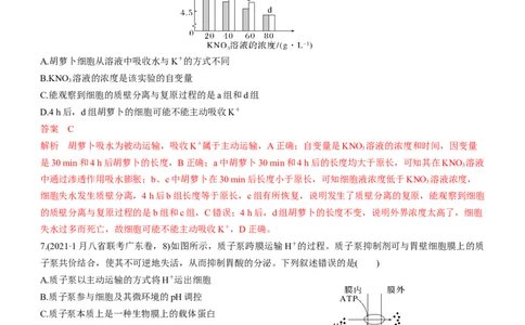 专题03细胞的物质输入和输出（测试卷）-2023年高考生物二轮复习讲练测（全国通用）（解析版）_通用版（老高考）复习资料_2023年复习资料_二轮复习