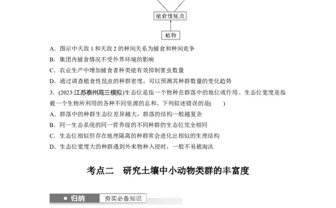 第9单元　第3课时　群落的结构_2024年新高考资料_1.2024一轮复习_2024年高考生物一轮复习讲义（新人教版）_学生版在此文件夹_大一轮复习讲义_第九单元　生物与环境