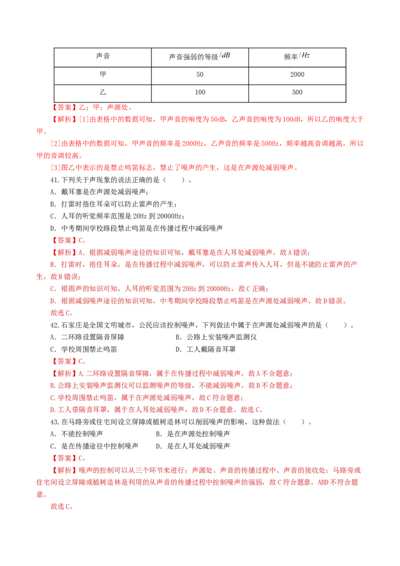 专题01声现象（练习）（解析版）_8、物理总复习_2024年中考复习资料_一轮复习_课件+讲义+练习2024年中考物理一轮复习讲练测（全国通用）_配套练习（原卷版+解析版）