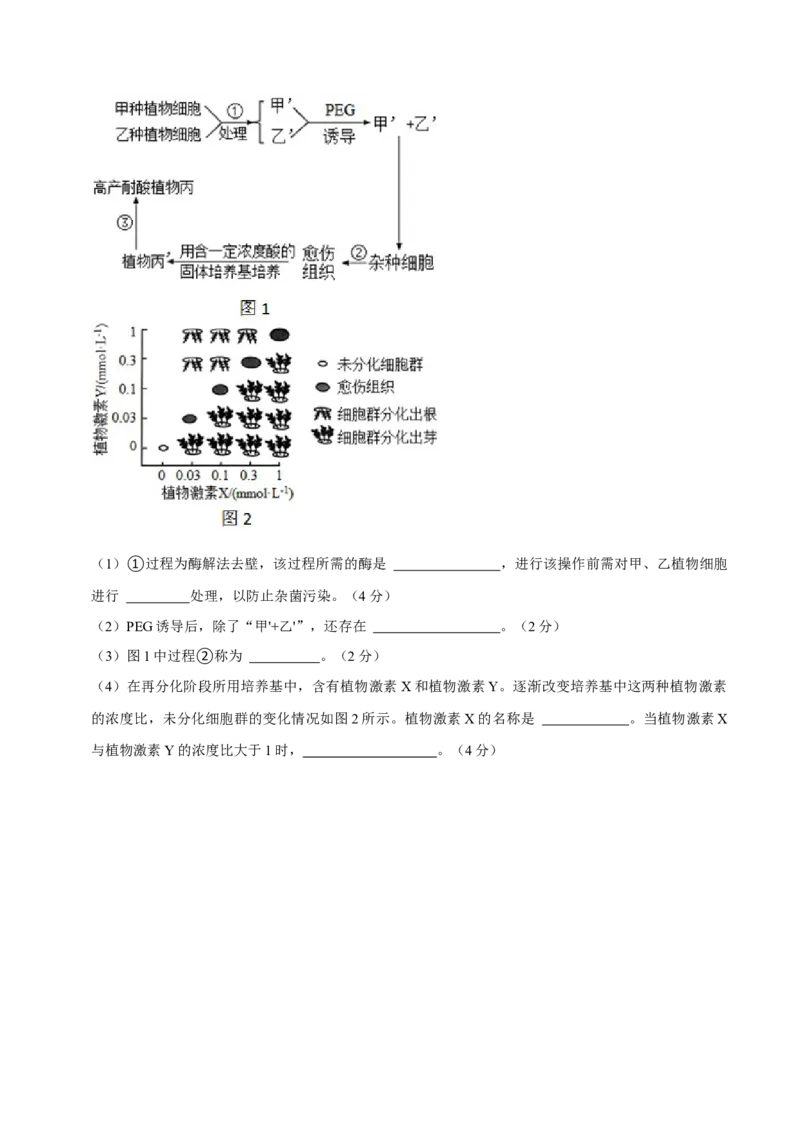黄金卷01（考试版）-赢在高考&middot;黄金8卷备战2024年高考生物模拟卷（上海专用）_2024年新高考资料_4.2024高考模拟预测试卷