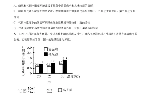 专题03细胞呼吸与光合作用-2021年高考真题和模拟题生物分项汇编（原卷版）_新高考复习资料_2022年新高考复习资料_2021年高考真题和模拟题生物分项汇编7.30更新