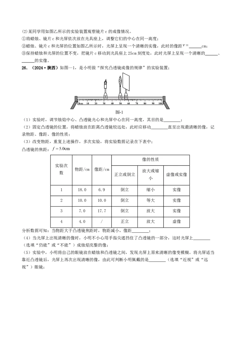专题03透镜及其应用（考情聚焦+中考新考法+真题透视3大考向+新题特训）（原卷版）_8、物理总复习_2025年中考复习资料_备战2025年中考物理真题题源讲义（全国通用）