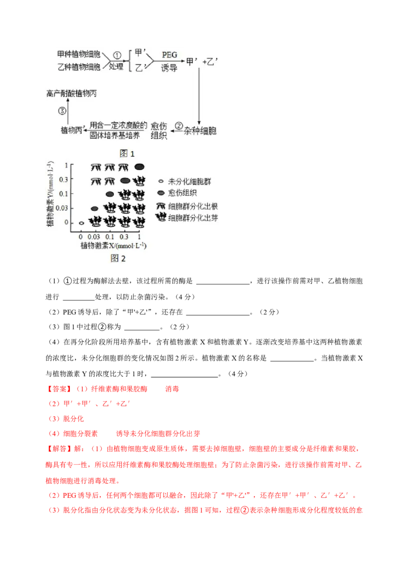 黄金卷01（解析版）-赢在高考&middot;黄金8卷备战2024年高考生物模拟卷（上海专用）_2024年新高考资料_4.2024高考模拟预测试卷
