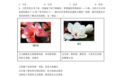 2021年高考政治试卷（北京）（空白卷）_北京市高考历年真题_政治