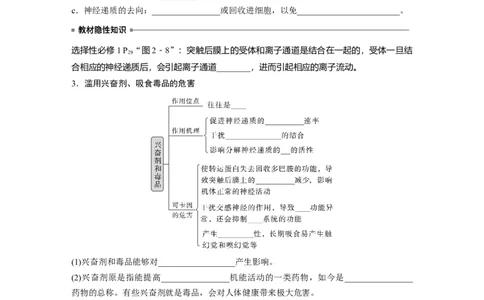 第8单元　第3课时　神经冲动的产生、传导和传递_2024年新高考资料_1.2024一轮复习_2024年高考生物一轮复习讲义（新人教版）_学生版在此文件夹_大一轮复习讲义_第八单元　生命活动的调节
