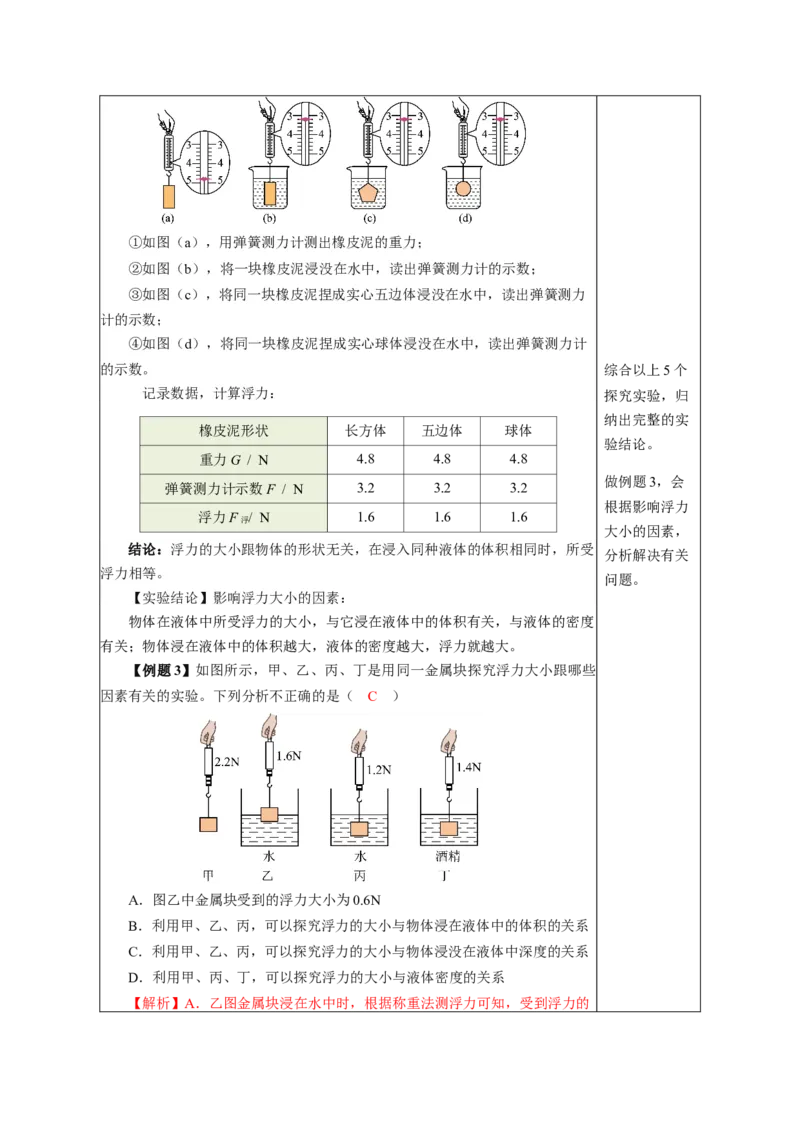10.1浮力（教学设计）-人教版2024）_初物_八年级上下册+九年级全一册物理_八年级物理下册_教学设计（更新中）