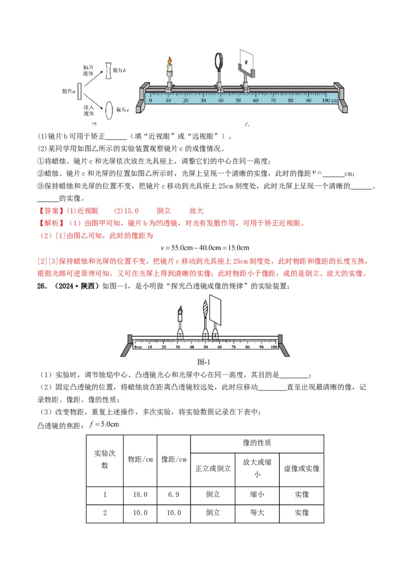 专题03透镜及其应用（考情聚焦+中考新考法+真题透视3大考向+新题特训）（解析版）_8、物理总复习_2025年中考复习资料_备战2025年中考物理真题题源讲义（全国通用）