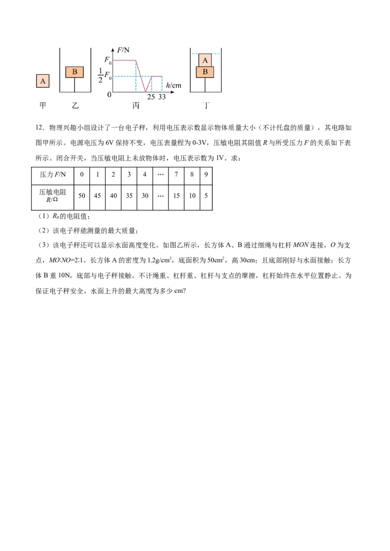 专题02压强和浮力（压轴题）（全国通用）原卷版_8、物理总复习_8.中考物理总复习_2024年中考复习资料_二轮复习资料_完2024年中考物理专题练习（全国通用）_难点练