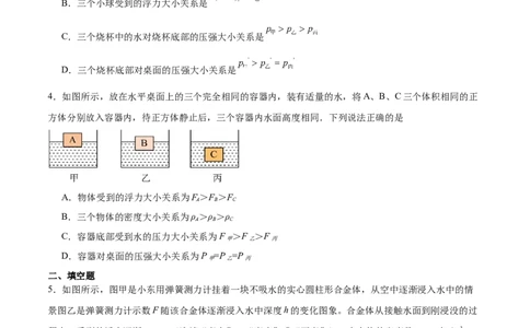 专题02压强和浮力（压轴题）（全国通用）原卷版_8、物理总复习_8.中考物理总复习_2024年中考复习资料_二轮复习资料_完2024年中考物理专题练习（全国通用）_难点练