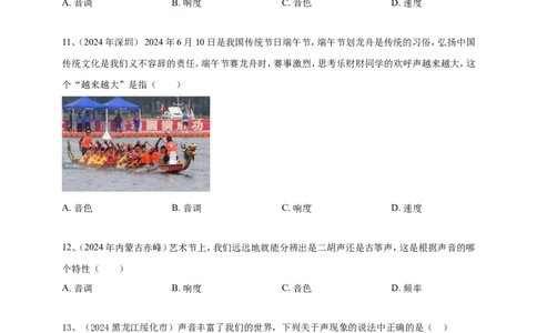 2024年中考物理分类汇编---声现象_8、物理总复习_2025年中考复习资料_备考20252024年中考物理真题分类汇编（原卷版+解析版）_1.声现象试卷（含解析）备考2025年中考2024物理真题分类汇编