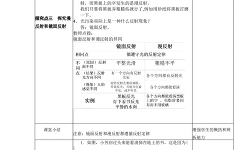 4.2光的反射教案--人教版物理八年级上册_初物_八年级上下册+九年级全一册物理_八年级物理上册_老课标资料_老课件教案（不推荐）_课件