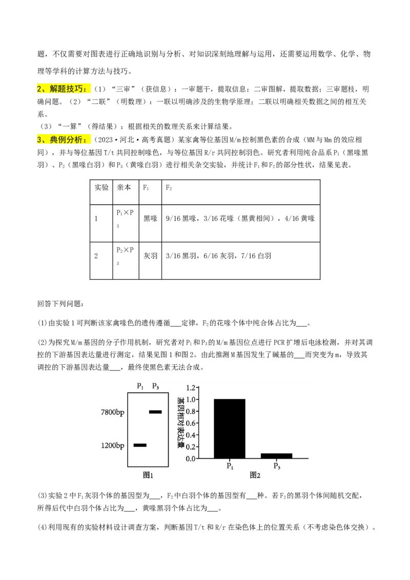通关09非选择题抢分技巧（学生版）_2024年新高考资料_5.2024三轮冲刺_备战2024年高考生物抢分秘籍（新高考专用）321842314