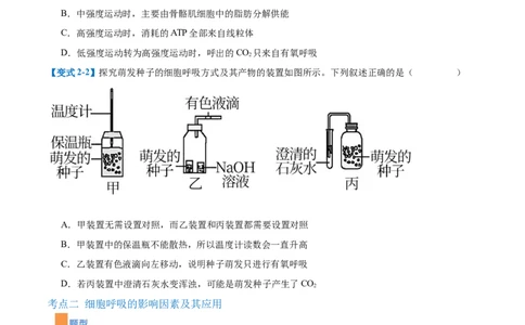专题04细胞呼吸（4大题型）（原卷版）_2025年新高考资料_一轮复习_备战2025年高考生物一轮复习题型全覆盖（新高考通用）