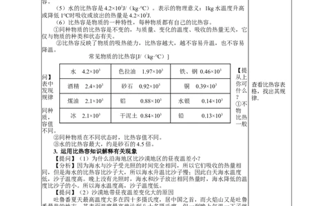 13.3比热容（教学设计）-（人教版）_初物_八年级上下册+九年级全一册物理_九年级物理全一册_教学设计