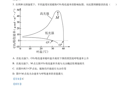 2023年高考生物试卷（北京）（含答案）_北京市高考历年真题_生物