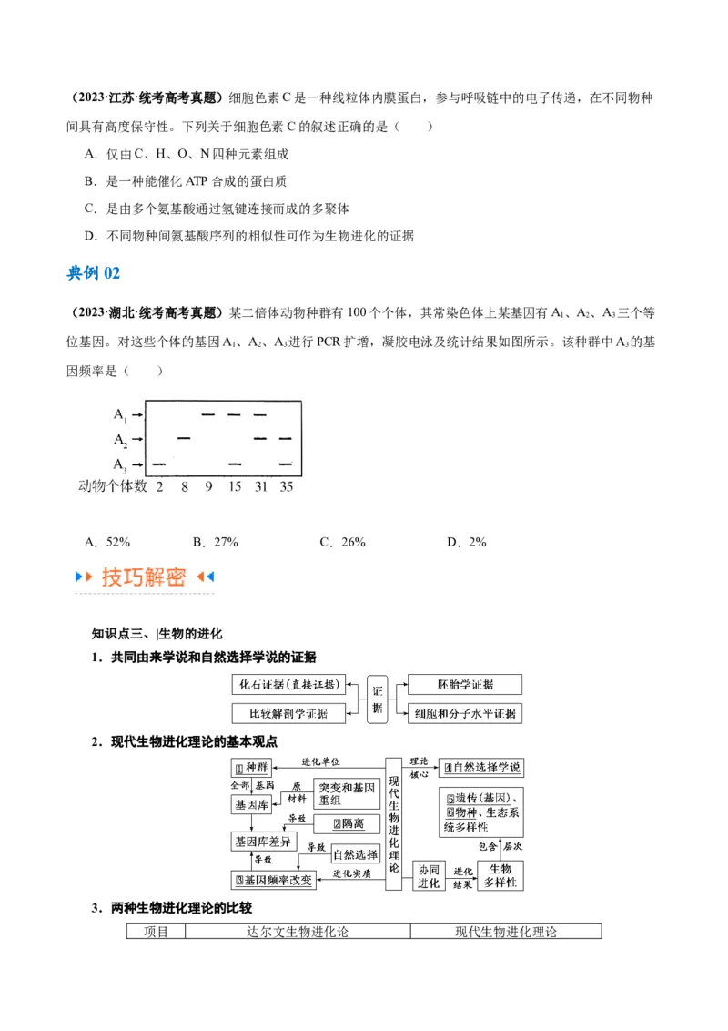 专题06变异与进化（讲义）（原卷版）_新高考复习资料_2024年新高考复习资料_二轮复习资料_高频考点解密2024年高考生物二轮复习高频考点追踪与预测（新高考专用）_讲义