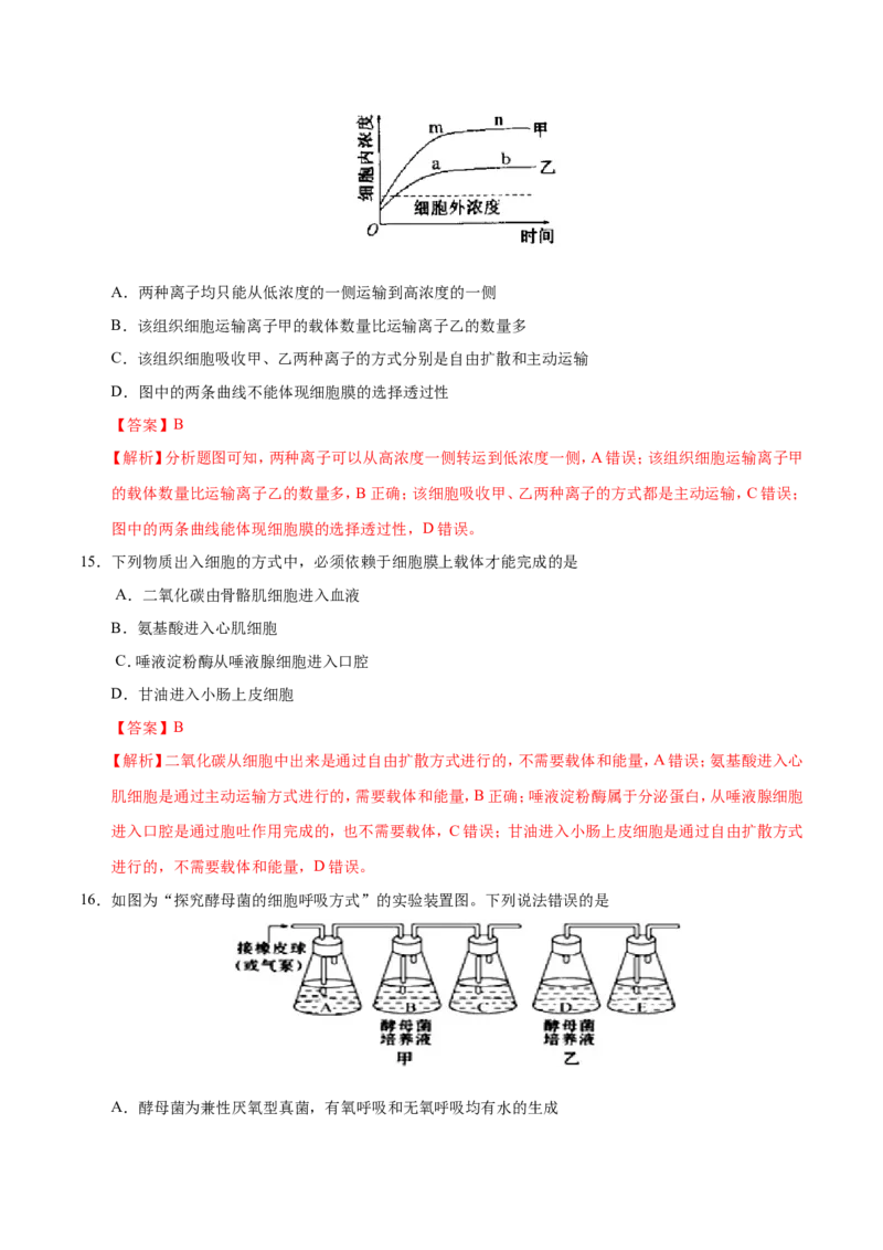 专题02细胞的代谢-备战2019年高考生物之纠错笔记系列（解析版）_新高考复习资料_2022年新高考复习资料_2022年一轮复习最新版_1.2022年高考生物一轮复习全国通用版