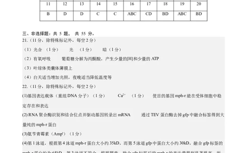 黄金卷02（参考答案）-赢在高考&middot;黄金8卷备战2024年高考生物模拟卷（辽宁专用）_2024年新高考资料_4.2024高考模拟预测试卷