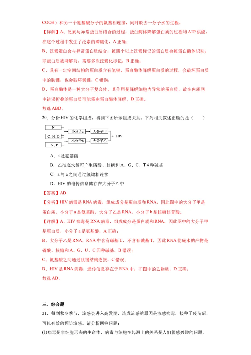 第一单元细胞及其分子组成（测试卷）（解析版)_2024年新高考资料_3.2024专项复习_备战2024年高考生物一轮复习重难点专项突破