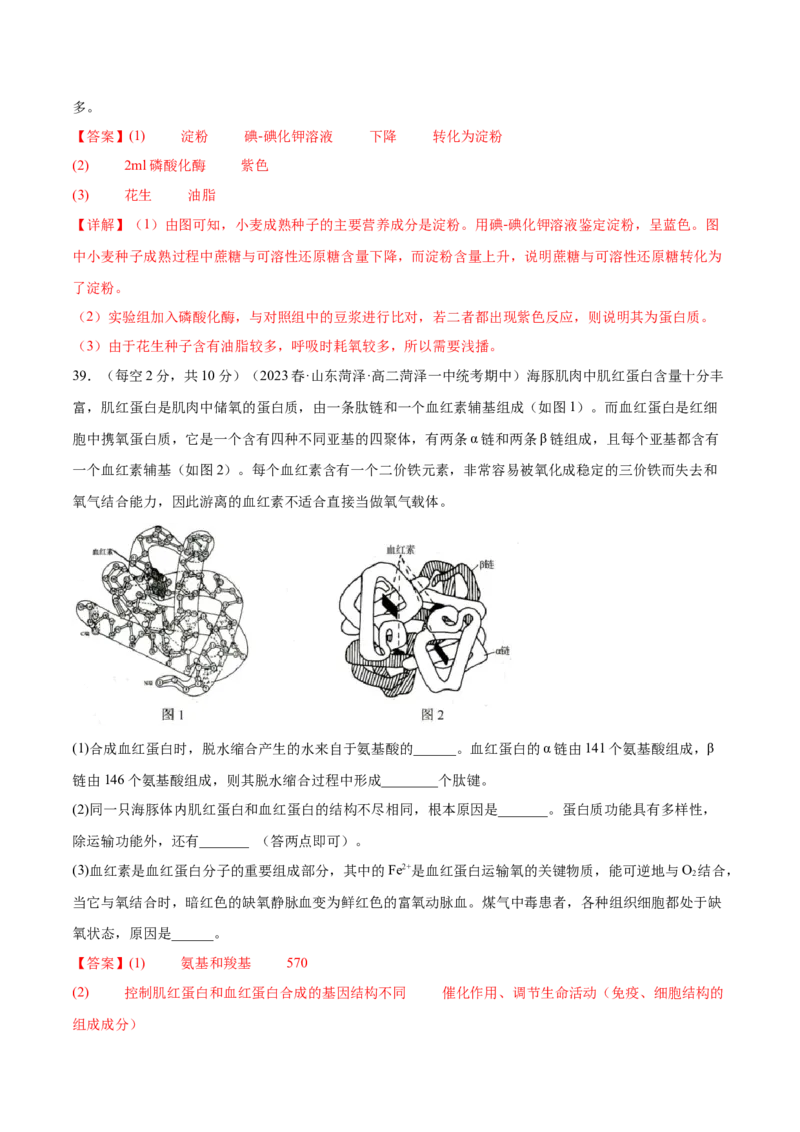 第一单元细胞的概述及其分子组成（解析版）_2024年新高考资料_1.2024一轮复习_2024年高考生物一轮复习讲练测（新教材新高考）