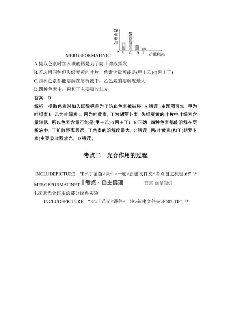 第9讲光合作用与能量转化_2024年新高考资料_1.2024一轮复习_2024年高考生物一轮复习讲义（新人教版）_另附1套Word版题库_必修1_第三单元细胞的能量供应和利用