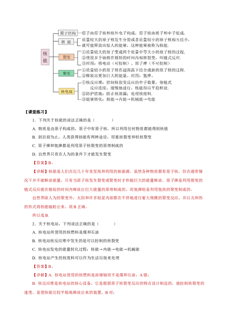 22.2核能（导学案）-（人教版）教师版_初物_八年级上下册+九年级全一册物理_九年级物理全一册_导学案
