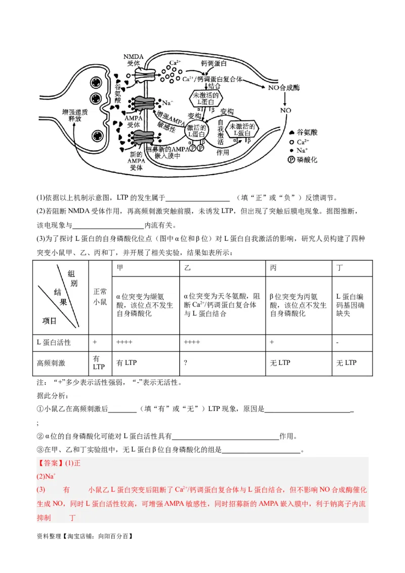 专题01细胞的分子组成、结构和物质运输（分层练）（解析版）_新高考复习资料_2024年新高考复习资料_二轮复习资料_分层练_教师版（含答案解析）