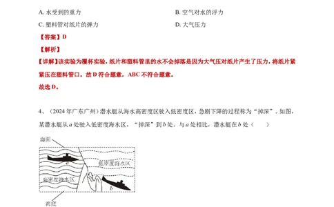 2024年中考物理分类汇编---浮力答案（含解析）_8、物理总复习_2025年中考复习资料_备考20252024年中考物理真题分类汇编（原卷版+解析版）_10、浮力