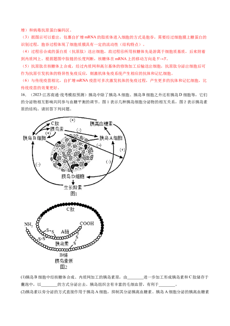 第6讲细胞质和生物膜系统（练习）（解析版）_2024年新高考资料_1.2024一轮复习_2024年高考生物一轮复习讲练测（新教材新高考）