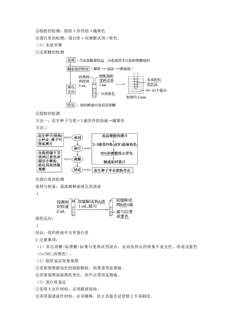 专题02细胞中的无机物、糖类和脂质（串讲）（原卷版）-_新高考复习资料_2024年新高考复习资料_一轮复习资料_完备战2024年高考生物一轮复习串讲精练（新高考专用）_串讲