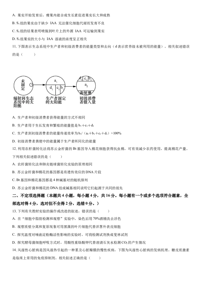 黄金卷02（原卷版）_2024年新高考资料_4.2024高考模拟预测试卷_赢在高考&middot;黄金8卷备战2024年高考生物模拟卷（湖南专用）31263208