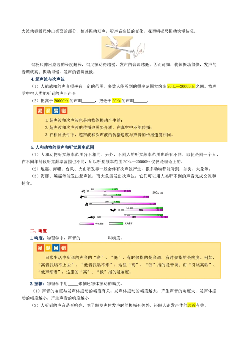 专题01声现象（讲义）（原卷版）_8、物理总复习_8.中考物理总复习_2024年中考复习资料_一轮复习资料_完2024年中考物理一轮复习课件+讲义+练习（全国通用）